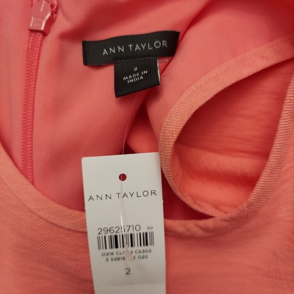 ANN TAYLOR Asymmetric Hem Flare Sleeveless Midi Dress - Picture 9 of 12